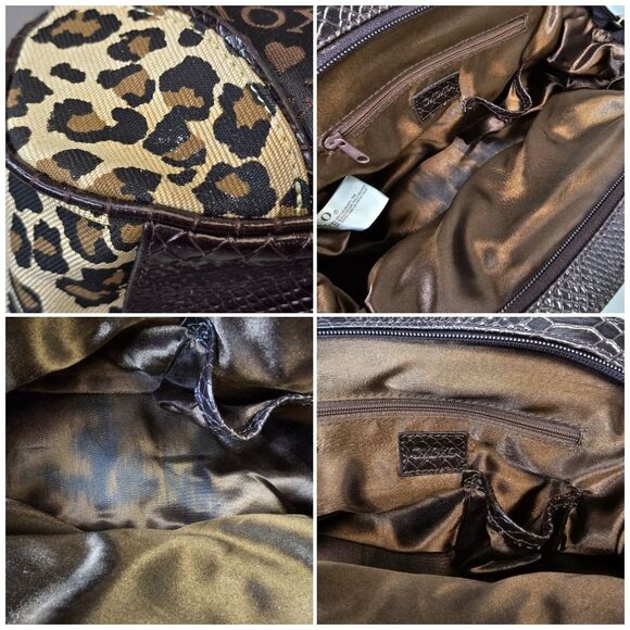 Y2K Vintage XOXO Leopard Logo Brown Shoulder Bag 2000s - Picture 14 of 16
